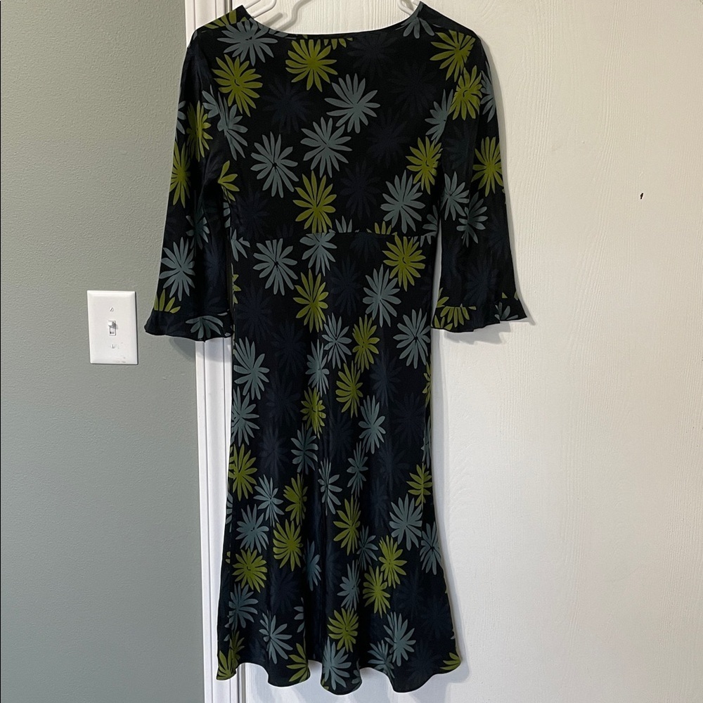 The Limited Silk Midi Dress Vtg Y2K Babydoll Bell Sleeve Size 6 Fairy Whimsigoth - Picture 8 of 9